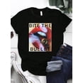 thumbnail image 3 of Lovelywholesale Plus Size Short Sleeve Top Red Lip Letter Print T-shirt For Women, 3 of 3