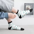 thumbnail image 2 of Pofeuu Leaf Print Green Print 30cm Socks, Adult Running Hiking Socks for Youth and Adult, 2 of 7