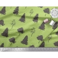 thumbnail image 3 of Soimoi Green polyester Crepe Fabric Stencil Tree Decor Fabric Printed Yard 52 Inch Wide, 3 of 3