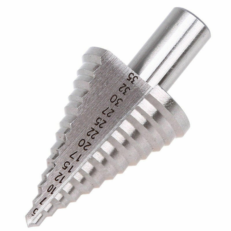 5-35mm HSS Shank Steel Step Spiral Cone Drill Titanium Bit Hole Saw Cutter Tool 