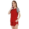 thumbnail image 4 of Inkmeso Solid 2 Pc Nightwear Set For Women Raglan Sleeves Button-Down Top & Shorts Sleepwear-82, 4 of 7