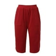 thumbnail image 4 of Lixiuxyad Baggy Wide Leg Pants Women Fashion Solid Comfortable Casual Slimming Mid Waist Sport Pants Red, 4 of 6