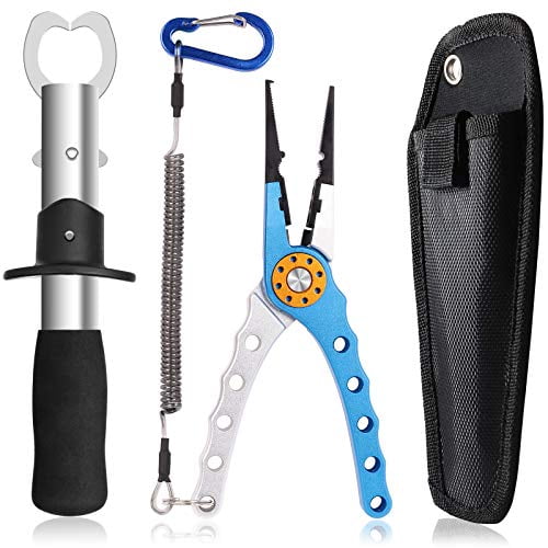 Stainless Steel Fishing Pliers Fishing Line Cutter Scissors Sleeves Crimper Tool 