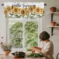 thumbnail image 5 of Sunflower Window Valance Curtain Summer Leaves Plant Rod Pocket Short Curtain for Living Room, Bedroom & Kitchen Window Decor 42x12in, 5 of 8