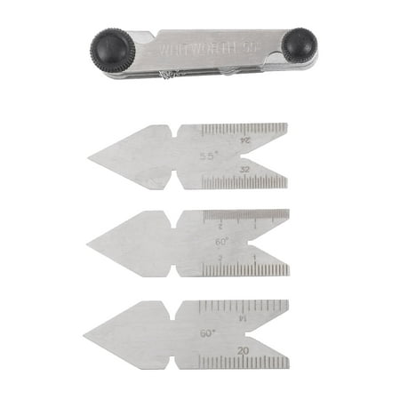 

4pcs Screw Thread Pitch Cutting Gauge and Centre Gauge Set Measuring Tool