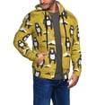 thumbnail image 2 of Goofa Cartoon Bear Yellow Pattern Mens Full-zip Hoodie, Zip-up Pullover Hooded Sweatshirt, Kangaroo Pocket Hoodie Ideal for Daily Wear, Travel, and Home-Small, 2 of 5