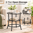 thumbnail image 6 of Round Side Table, 2-Tier Modern End Table with Storage Shelves, Industrial Accent Nightstand Telephone Table for Living Room Bedroom Small Spaces, 6 of 7