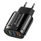 thumbnail image 1 of Enchufe de la UE Cargador USB de 3 puertos QC3.0 Adaptador de carga rápida para teléfono de pared (Negro) WDOplteas  Para estrenar, 1 of 8