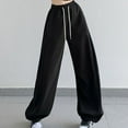 thumbnail image 2 of Maean Wide Leg Athletic Pants for Women Casual Breathable Elastic Waist Drawstring Loose Trousers with Pockets, 2 of 5