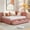 Pink, variant on Full Size Daybed With 2 Storage Drawers, Yellow Linen, No Box Spring, Long-lasting Support Linen Boxes, Strong Construction, Spring Bed Frame