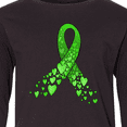thumbnail image 4 of Inktastic Mental Health Awareness Ribbon with Green Hearts Long Sleeve Youth T-Shirt, 4 of 5