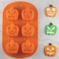 thumbnail image 3 of Moldes de silicona para Halloween LzGUNGY 2 piezas para dulces chocolate jabón forma de calabaza, 3 of 5