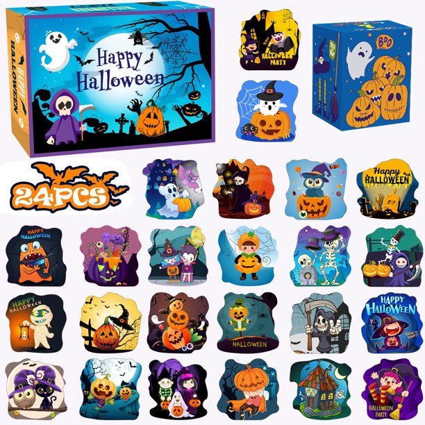 Nuevo Rompecabezas de Halloween fantasma calabaza bruja papel DIY rompecabezas niños niñas rompecabezas
