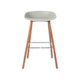 thumbnail image 3 of Bronte Living 26 inch Modern Polypropylene Counter Stool with Footrest for Kitchen, Restaurant - Series Connor - White with Natural Wood Legs, 3 of 7