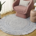 thumbnail image 2 of SAFAVIEH Renewal Donelle Solid Area Rug, Ivory/Light Blue, 6' x 6' Round, 2 of 7