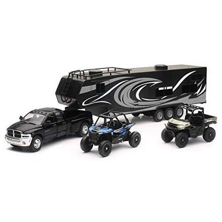 New Ray Toys Die cast Pick up Truck Play Vehicles, Black, 3 Count