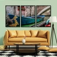 thumbnail image 3 of IDEA4WALL 3 Piece Framed Canvas Wall Art for Living Room, Bedroom Italy City Landscape Canvas Prints for Modern Home Decoration Ready to Hang, 3 of 4