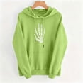 thumbnail image 5 of Otvok Ladies Warm Sweatshirts, Skull Bone Hand Graphic Drawstring Front Pocket Loose Casual Women Hoodie, 5 of 7