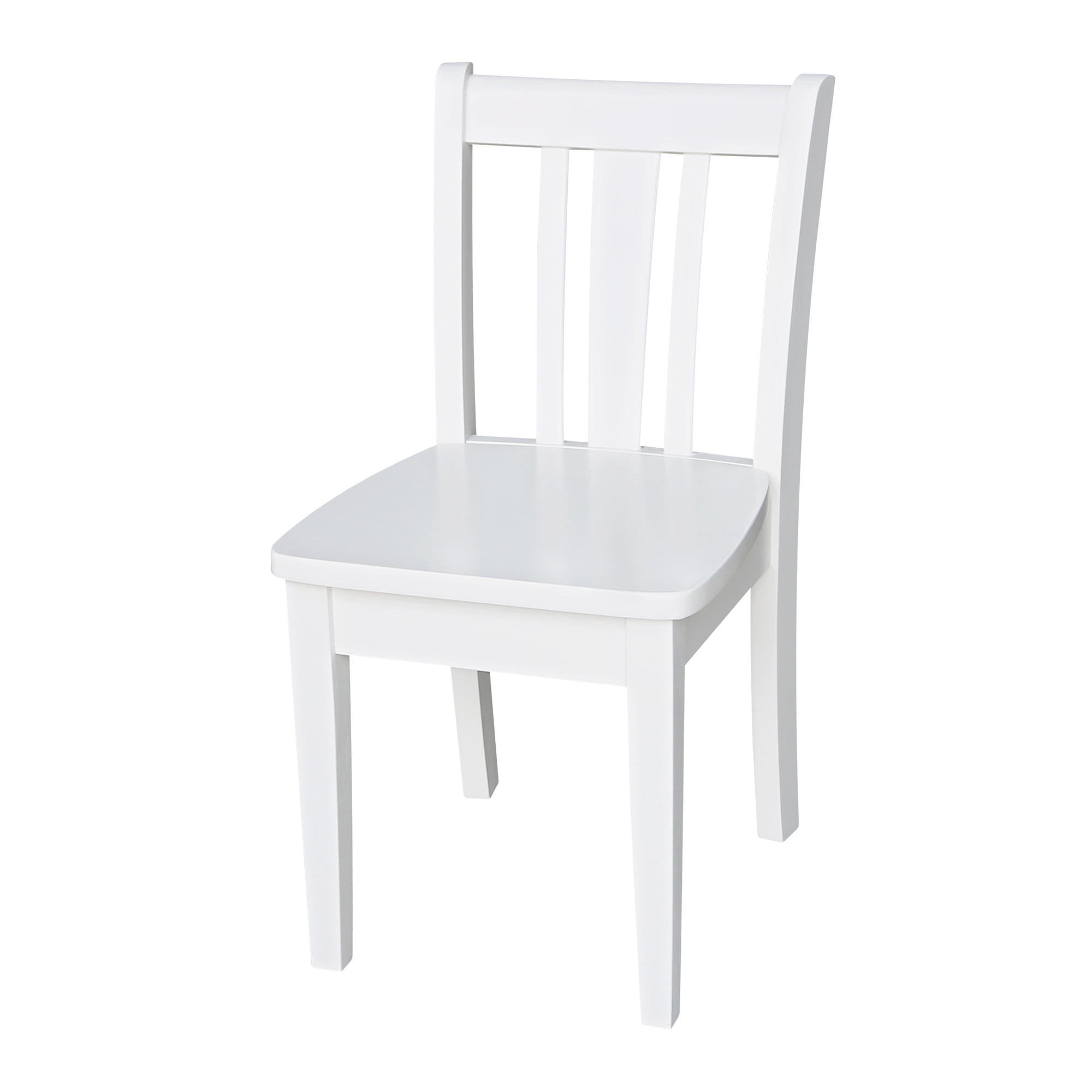 International Concepts Indoor Wood Kids 22.2"H Table with 4 San Remo Chairs in White - 5 Piece Set