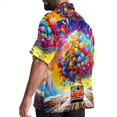 thumbnail image 3 of Mind car Men's Short Sleeve Casual Printed Button Down Beach Shirt - Summer Hawaiian Top, 3 of 6