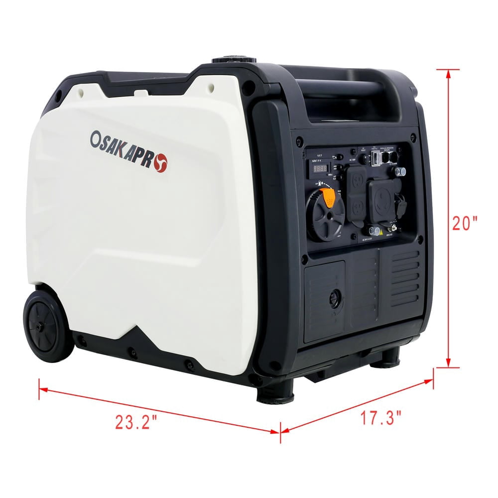 Topcobe 4500W Portable Electric Generator, Super Quiet Inverter Generator, Foldable Handle with Wheel, 212cc 4 Stroke, Utility, Gray