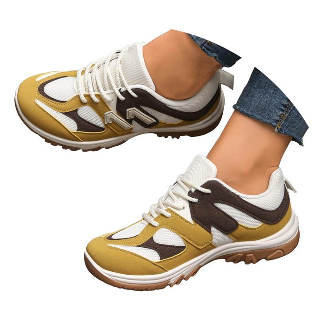 DXOUPM Chaussures de Course pour Femmes Dames Espadrilles Légères à la Mode Chaussures de Sport en Maille Respirante