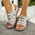 thumbnail image 7 of Bkhluea Women Slingback Wedge Sandals Lace-Up Cutout Shoes Comfortable For Casual Travel Daily Walking Outdoor Activities, 7 of 7