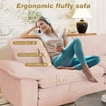 thumbnail image 6 of Muumblus 80.5" Corduroy Loveseat Sofa, Oversized Upholstered 2-Seater Fluffy Cloud Sleeper Couch for Living Room/Apt, Pink, 6 of 10