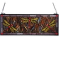 thumbnail image 1 of 28"W X 10"H Tiffany Dragonfly Trio Stained Glass Window, 1 of 1