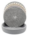 thumbnail image 7 of Woven Coasters For Drinks 7.1 Inch 5 Pack Khaki Round Heat Resistant Cup Mats With Storage Basket For Home Kitchen Tabletop Protection, 7 of 7