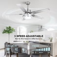 thumbnail image 2 of Ceiling Fan with Lights Remote Control,3 Color Dimmable Light，52 Inch Stainless Steel 5 Blades for kitchen dining room Interior courtyard bedroom living room, 2 of 6