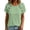 Green-01, variant on Perfectbot Women's Crew Neck Linen Blend Top with Decorative Side Buttons, Casual Short Sleeve Summer Blouse