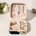 thumbnail image 6 of Daisy Travel Portable Square Jewelry Box Earring Necklace Bracelet Holder Display Case Organizer Box, Decorative Jewelry Stand Storage Box, 6 of 6