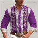 thumbnail image 3 of Camisa de hombre estilo occidental retro geométrico para exteriores, informal, de calle, para uso diario, primavera y verano, con solapa, manga larga, tallas S-5XL, camisa de tela elástica, 3 of 5