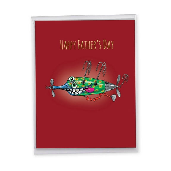 1 Jumbo Father's Day Card with Envelope (8.5 x 11 Inch) - off The Hook J5643GFDG