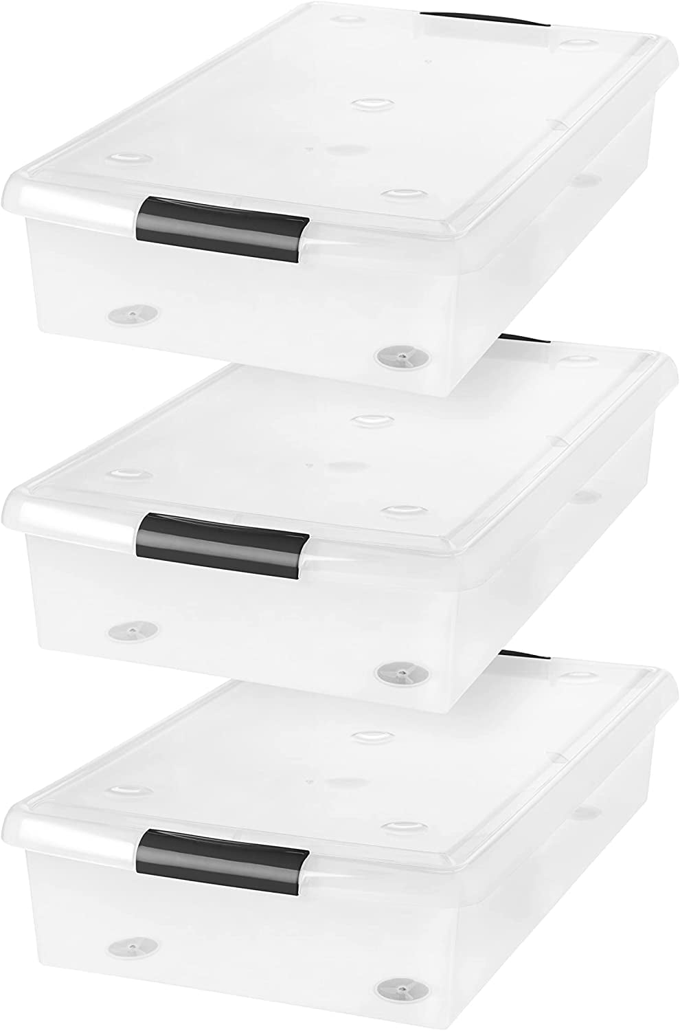 IRIS USA Under Bed Storage Container, Plastic Storage Bin, Shoe Storage