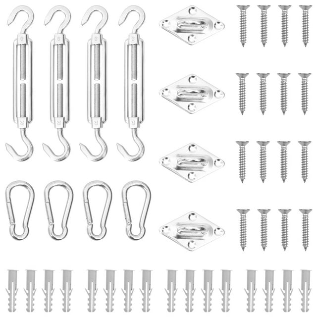 vidaXL Ensemble d'Accessoires pour Voile d'Ombrage 12 Pcs en Acier Inoxydable