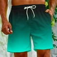 thumbnail image 4 of LOVZFMLL Men's Swim Trunks Quick Dry Gradient Color Half Shorts for Casual Holiday Beach Board Swimwear with Pockets Mint Green 4XL, 4 of 9