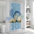 thumbnail image 6 of Blue Coastal Starfish Shower Curtain, Waterproof Shower Curtains for Bathroom, Vintage Grey Nautical Coral Summer Washable Fabric Bathtub Curtain Set Bath Decor with 12 Hooks 72"x78", 6 of 8