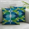 thumbnail image 3 of Creowell Decorative Green Blue Abstract Throw Pillow Covers, Geometric Outdoor Cushion Cover Square Pillowcase for Car Sofa Couch Home Decor White, 3 of 5