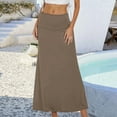 thumbnail image 2 of Fgnfyis Women's Flowy A-Line Skirt Casual High Waist Pleated Midi Skirt for Daily Wear Comfortable Stretchy Soft Fabric Fashionable and Versatile Khaki M, 2 of 4