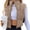 khaki, variant on Women Cropped Puffer Vest Stand Collar Sleeveless Zip Up Padded Gilet Outerwear