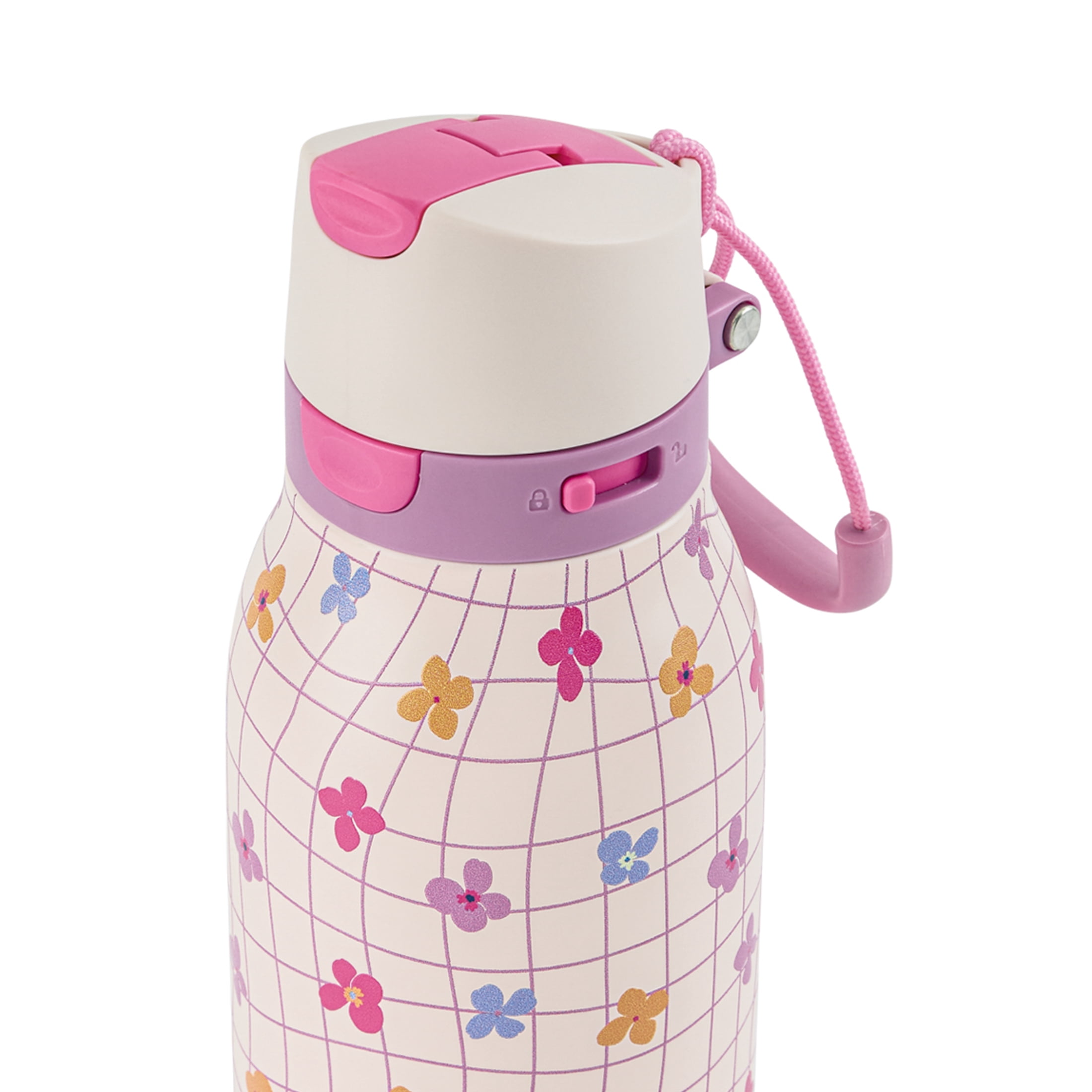 TAL 24oz Stainless Steel 2-in-1 Straw and Chug Water Bottle with Push Lid, Daisy
