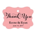 thumbnail image 1 of 100 PCS Personalized Made Scallop Edges Hang Tags Thank You Custom Wedding Favor Gift Paper Tags, 1 of 1