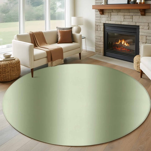 Round Rugs 5 Ft, Sage Green Ombre Non Slip Area Rugs for Kitchen Bedroom Entryway, Modern Abstract Art Washable Carpet Runner Rug Floor Mats for Bedroom Home Decor