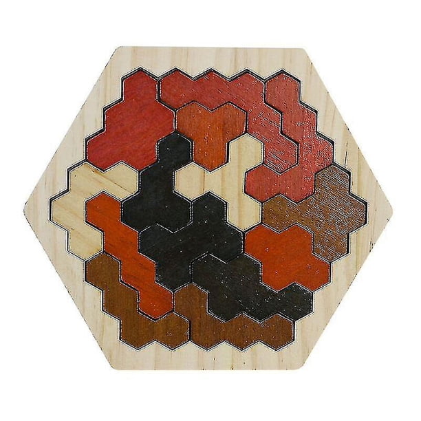 Rompecabezas hexagonal Tangram de madera para niños y adultos ...