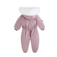 thumbnail image 3 of GYRATEDREAM kids Unisex Baby Hooded Winter Outerwear Snowsuit Newborn Infant Warm Fleece Jacket Jumpsuit Romper Thick Coat for 2-3Y Pink, 3 of 5