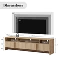 thumbnail image 3 of Papajet 70" Modern TV Stand for TVs up to 80", Fluted TV Console with Storage Cabinets, Wood Entertainment Center for Living Room, Natural Oak, 3 of 10