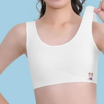 Wancir Starter Bras for Kids 9-12Y Seamless Training Cami Sports Bra No Pads, Double Layer on Chest