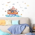 thumbnail image 5 of Sailboat Animals Wall Stickers Carton Animals Oecan Wall Decals Removable Vinyl Art Decor for Nursery Bedroom Bathroom Playroom Living Room Decoarion, 5 of 6